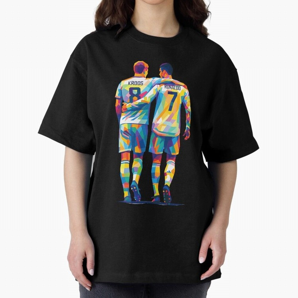 Cristiano Ronaldo & Toni Kroos Wpap Art Oversized T-Shirt Honor the Beautiful Game during Match Day Hype around FIFA World Cup 2026, Neymar, Haaland and Cristiano Ronaldo, Netherlands, Stadium Memories, Football Loyalty, International Chants and