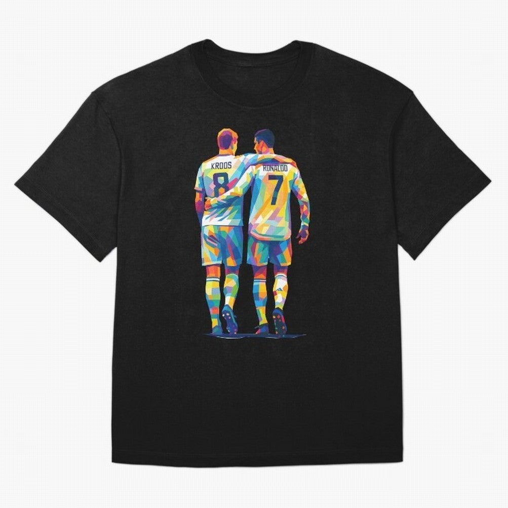 Cristiano Ronaldo & Toni Kroos Wpap Art Oversized T-Shirt Honor the Beautiful Game during Match Day Hype around FIFA World Cup 2026, Neymar, Haaland and Cristiano Ronaldo, Netherlands, Stadium Memories, Football Loyalty, International Chants and