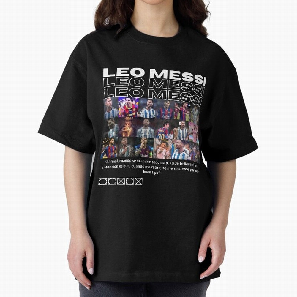 Leo Messi design Oversized T-Shirt Celebrate Global Passion for Match Day Hype around FIFA World Cup 2026 USA Canada Mexico, Messi and Cristiano Ronaldo, Brazil, Stadium Memories, Football Loyalty, International Chants and Championship Tradition;