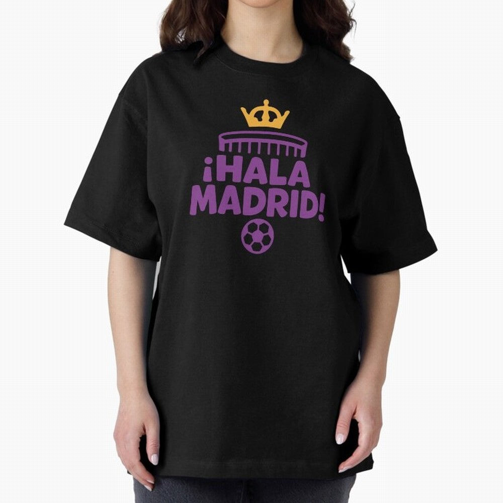 Hala Madrid Oversized T-Shirt Support FIFA World Cup 2026 USA Canada Mexico Spirit, Featuring Brazil, CR7 and Messi, Global Supporter Spirit, Legendary Goals, National Colors and Tournament Celebration; Created for Match Day Parties, Soccer Gifts,