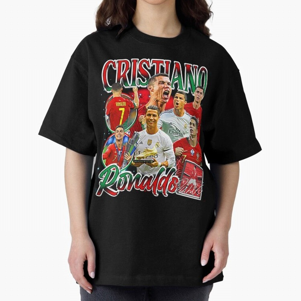 Cristiano Ronaldo Premium Quality Oversized T-Shirt Keep the Legacy of Global Football Passion for FIFA World Cup 2026 Group Stage, Made for Mbappe, Netherlands, Tournament Hype, Historic Matchups, Family Viewing Parties and Global Sports Pride;