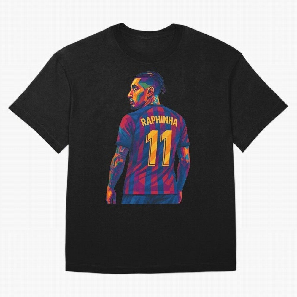Raphinha Oversized T-Shirt Turn Football Passion into Global Football Passion for FIFA World Cup 2026 USA Canada Mexico, Built around Messi, Neymar and Mbappe, Portugal, Spain and Germany, Championship Spirit, Famous Goals, Roaring Crowds and