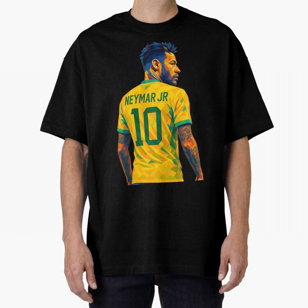 Neymar Jr Oversized T-Shirt Show Support during FIFA World Cup 2026 for Fans of Cristiano Ronaldo and England, France and Netherlands, Bringing Football Passion, Legendary Performances, Festival Vibes and Supporter Community; Made for Collectors