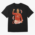 Young Cristiano Ronaldo Man United Art ¨C Rising Soccer Legend Tribute	 Oversized T-Shirt Represent the Passion of FIFA World Cup 2026 Spirit, Capturing Portugal, Spain and Germany, Mbappe, Goal Celebration Energy, Supporter Heritage, Football
