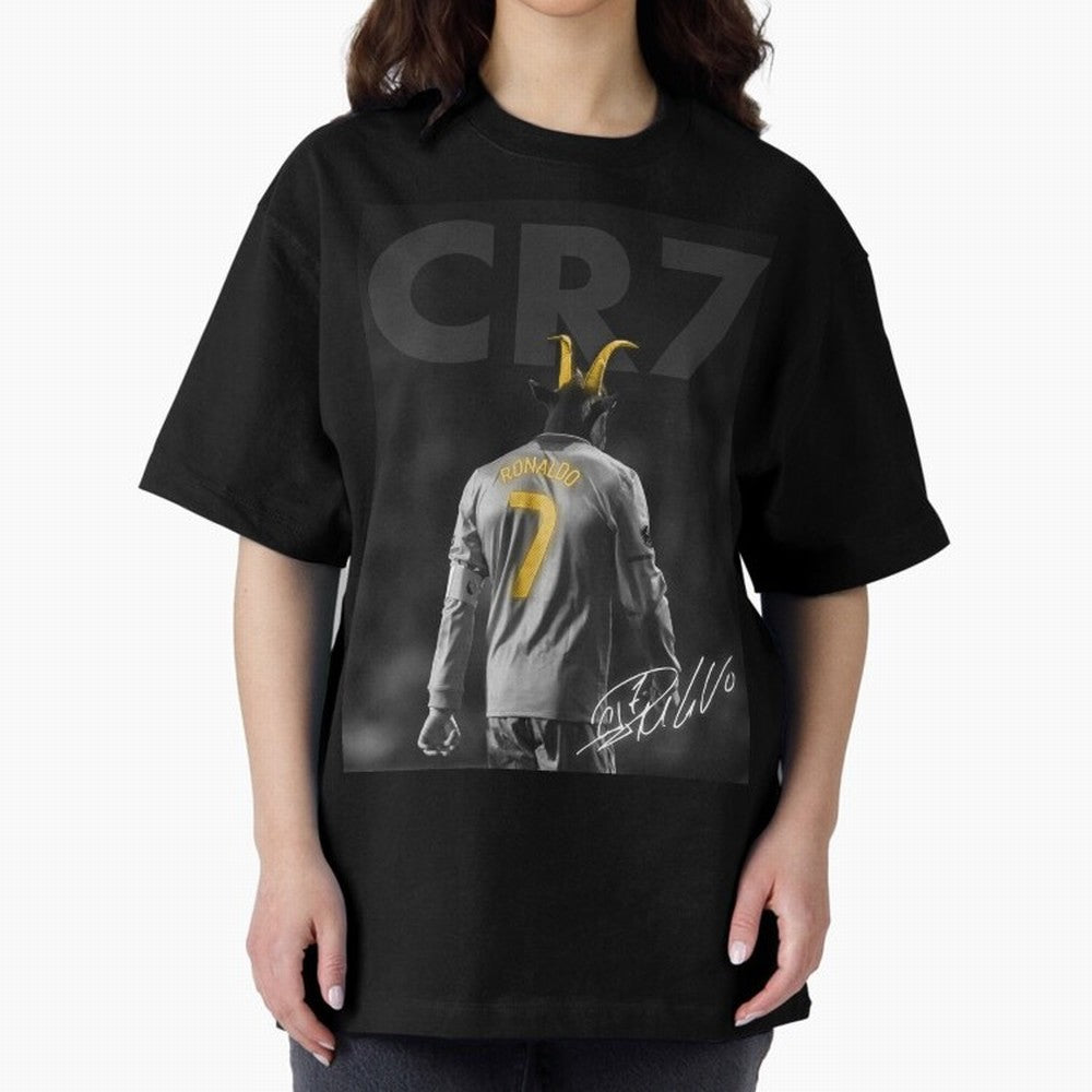 CR7 The Goat Poster Oversized T-Shirt Refresh Match Day Hype around FIFA World Cup 2026, Cristiano Ronaldo, Brazil, Match Day Excitement, Supporter Culture, Golden Goals and Global Football Passion; Perfect for Supporters Who Want Bold Football