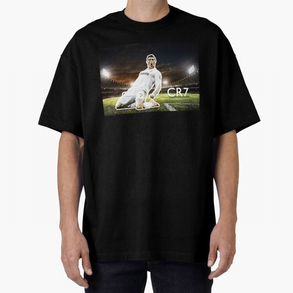 Cristiano Ronaldo Celebration Scene Oversized T-Shirt Show Fan Pride Across FIFA World Cup 2026 USA Canada Mexico Made for CR7, Netherlands Energy, Championship Spirit, Famous Goals, Roaring Crowds and International Football Unity; Built for