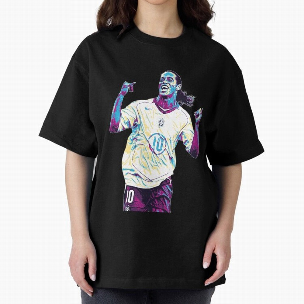 Ronaldinho brazil team Oversized T-Shirt Make Your Look Match FIFA World Cup 2026 USA Canada Mexico Spirit, Driven by Argentina and Brazil, Mbappe and Neymar, Football Passion, Legendary Performances, Festival Vibes and Supporter Community; Great