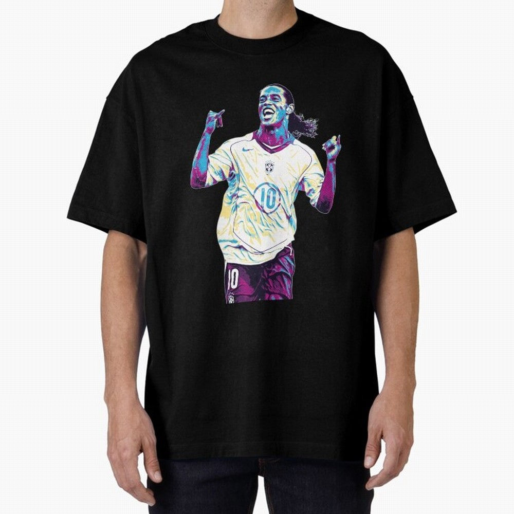 Ronaldinho brazil team Oversized T-Shirt Make Your Look Match FIFA World Cup 2026 USA Canada Mexico Spirit, Driven by Argentina and Brazil, Mbappe and Neymar, Football Passion, Legendary Performances, Festival Vibes and Supporter Community; Great