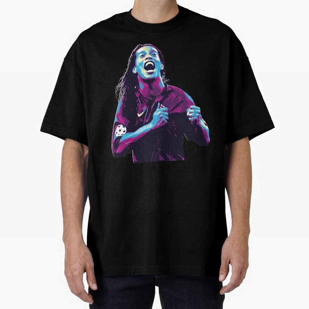 ronaldinho Oversized T-Shirt Spotlight Global Football Passion for FIFA World Cup 2026 Group Stage, Featuring Haaland and Mbappe, Portugal, Spain and Germany, Football Passion, Legendary Performances, Festival Vibes and Supporter Community; Ideal