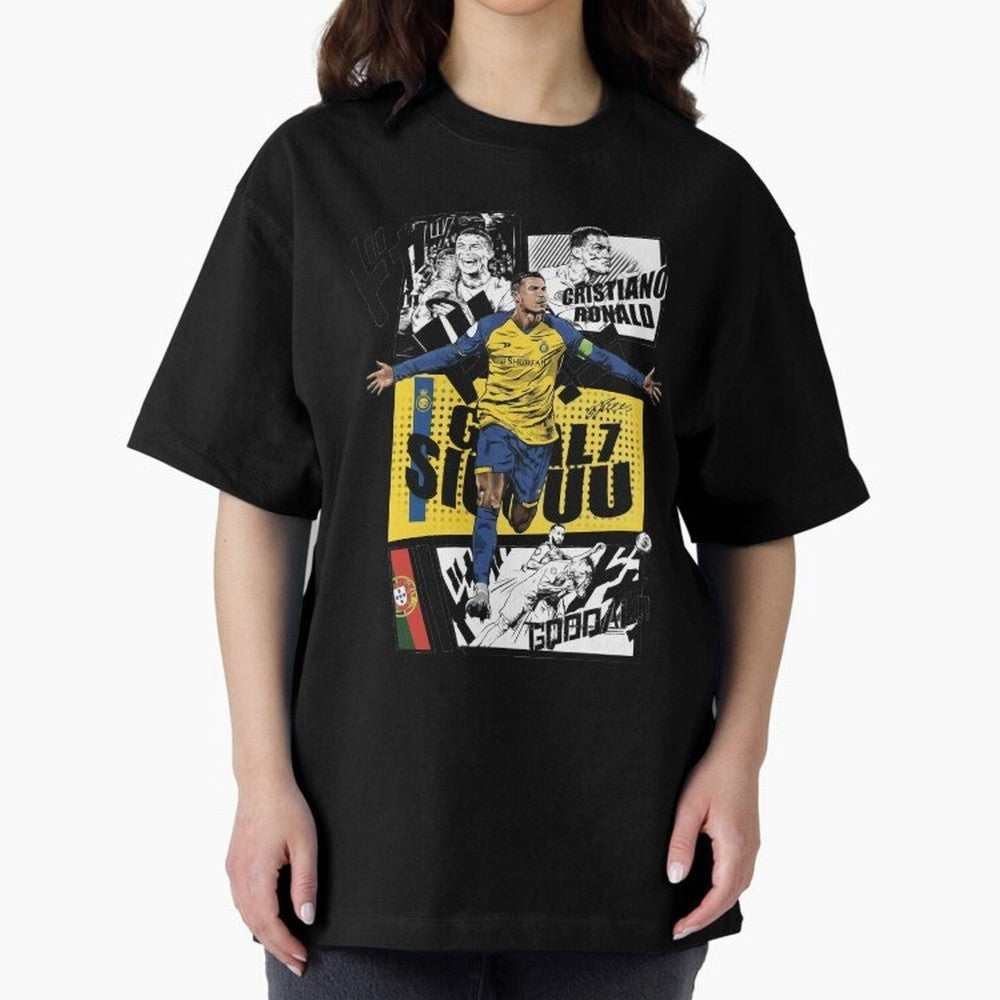 Cristiano Ronaldo CR7 Scorer Oversized T-Shirt Share the Excitement of the FIFA World Cup 2026 USA Canada Mexico Journey through CR7 Highlights, Argentina and Brazil Pride, Vintage Soccer Flavor, Modern Football Stars, National Flags and Final