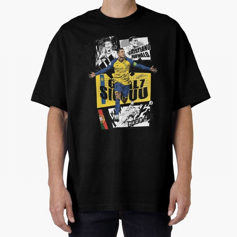 Cristiano Ronaldo CR7 Scorer Oversized T-Shirt Share the Excitement of the FIFA World Cup 2026 USA Canada Mexico Journey through CR7 Highlights, Argentina and Brazil Pride, Vintage Soccer Flavor, Modern Football Stars, National Flags and Final