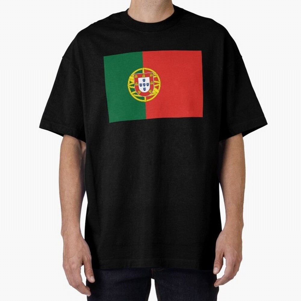 Portugal Flag Oversized T-Shirt Follow FIFA World Cup 2026 Group Stage Featuring Cristiano Ronaldo, Haaland and CR7, Portugal, Spain and Germany Energy, Sports Nostalgia, International Competition, Famous Players and Unforgettable Victories; Made