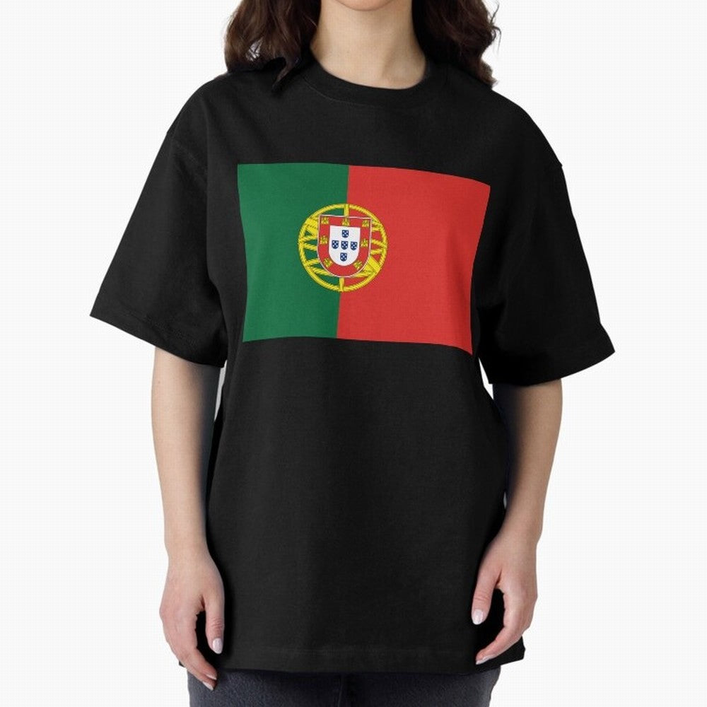 Portugal Flag Oversized T-Shirt Follow FIFA World Cup 2026 Group Stage Featuring Cristiano Ronaldo, Haaland and CR7, Portugal, Spain and Germany Energy, Sports Nostalgia, International Competition, Famous Players and Unforgettable Victories; Made
