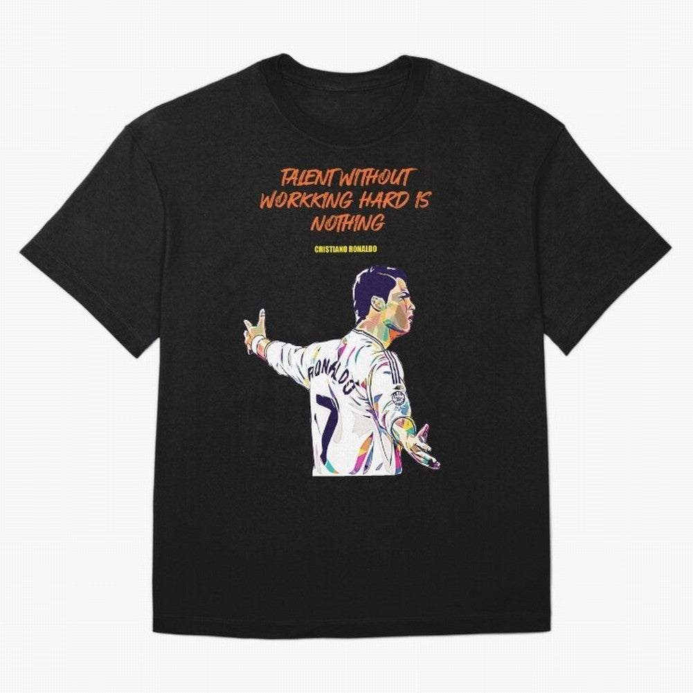 Cristiano Ronaldo Motivational Quote Oversized T-Shirt Capture Stadium Memories from FIFA World Cup 2026 Group Stage Spirit, Capturing Spain and Netherlands, Cristiano Ronaldo, Football Passion, Legendary Performances, Festival Vibes and Supporter