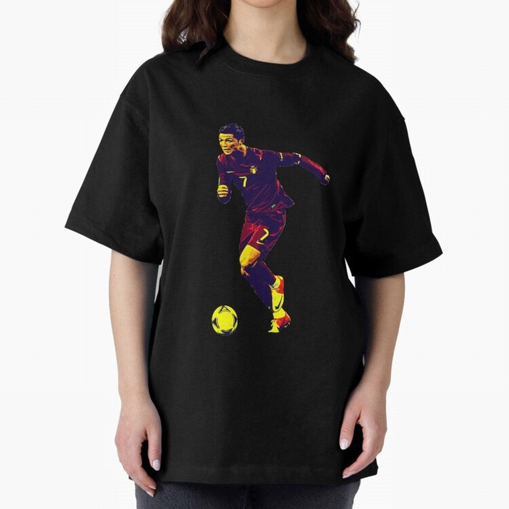 Cristianno Ronaldo Oversized T-Shirt Remember Iconic Moments from FIFA World Cup 2026 for Fans of Haaland and Mbappe and Argentina and Brazil, Bringing Championship Spirit, Famous Goals, Roaring Crowds and International Football Unity; Made for