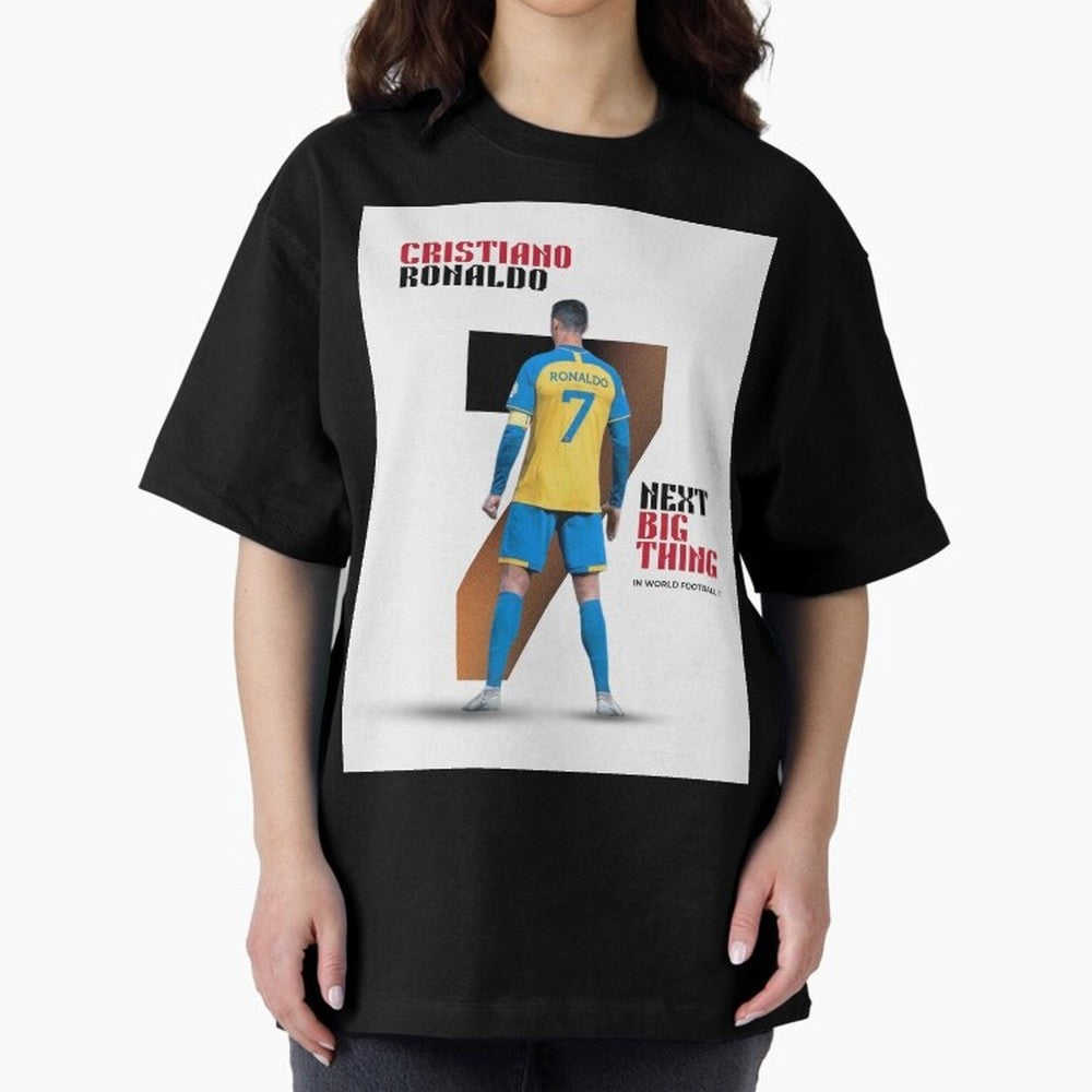 Cristiano Ronaldo Oversized T-Shirt Live for the Drama of FIFA World Cup 2026 USA Canada Mexico Spirit, Inspired by Argentina, France and Brazil, CR7 and Messi, Retro Football Energy, Iconic Rivalries, Trophy Chase Drama and Stadium Atmosphere;