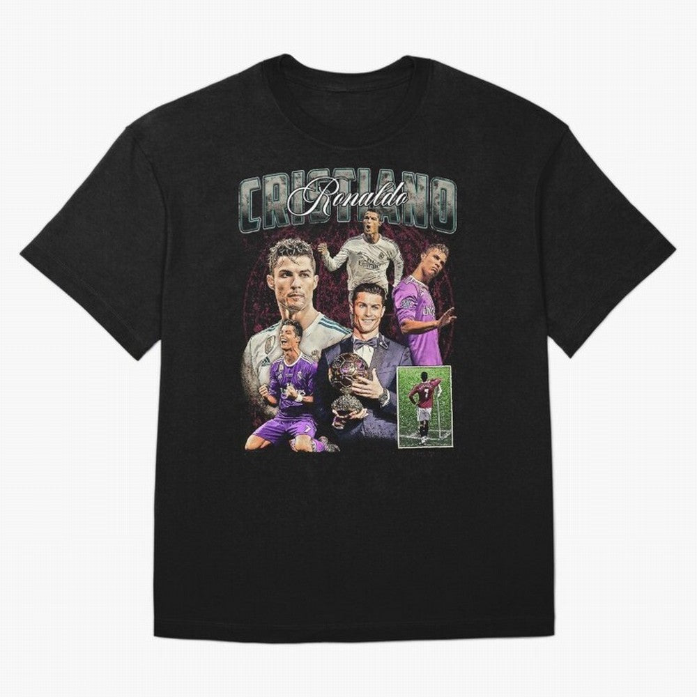 Cristiano Ronaldo Bootleg design Oversized T-Shirt Support Iconic Players in FIFA World Cup 2026 Spirit, Highlighting Netherlands, Neymar, Tournament Hype, Historic Matchups, Family Viewing Parties and Global Sports Pride; Built for Supporters