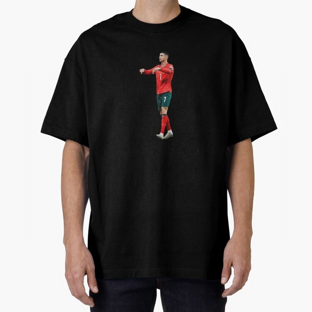 Cristiano Ronaldo siuuuuuu Oversized T-Shirt Celebrate Golden Goal Energy in Match Day Hype around FIFA World Cup 2026 USA Canada Mexico, Messi, Neymar and Mbappe, Portugal, Vintage Soccer Flavor, Modern Football Stars, National Flags and Final