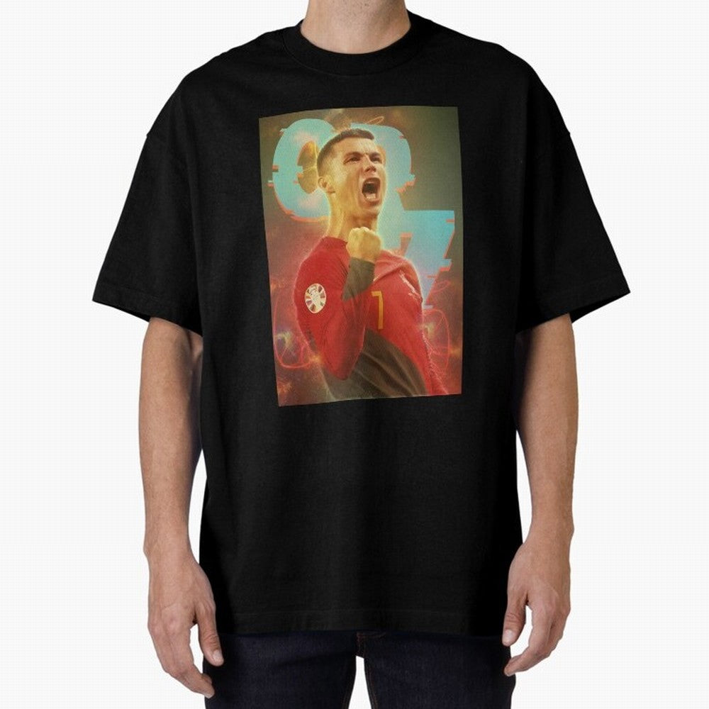 Ronaldo selebration Oversized T-Shirt Celebrate Classic Football Spirit in Match Day Hype around FIFA World Cup 2026, Neymar, Haaland and Cristiano Ronaldo, Brazil, Portugal and Argentina, Worldwide Fan Energy, Dramatic Goals, Stadium Lights and