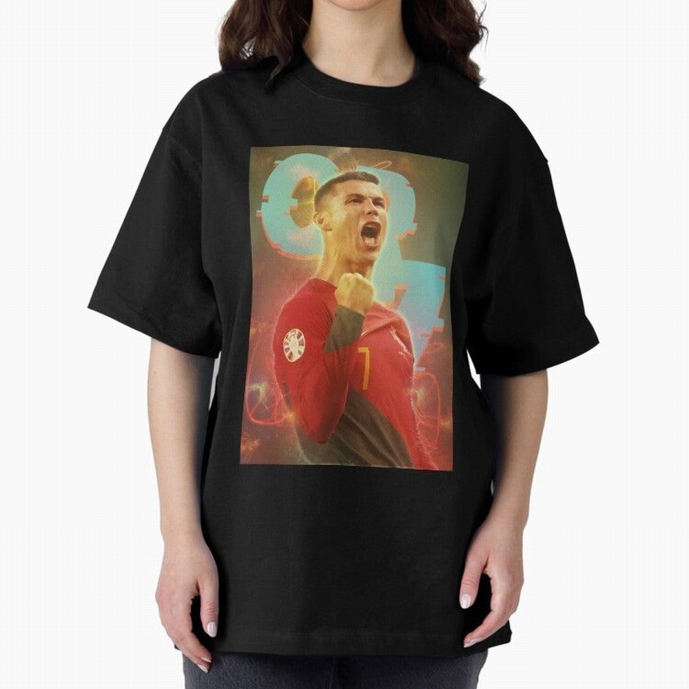 Ronaldo selebration Oversized T-Shirt Celebrate Classic Football Spirit in Match Day Hype around FIFA World Cup 2026, Neymar, Haaland and Cristiano Ronaldo, Brazil, Portugal and Argentina, Worldwide Fan Energy, Dramatic Goals, Stadium Lights and