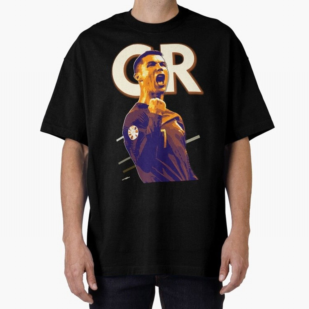 Cristiano Ronaldo Oversized T-Shirt Join the Countdown to FIFA World Cup 2026 USA Canada Mexico for Fans of Cristiano Ronaldo and Portugal, Spain and Germany, Bringing Sports Nostalgia, International Competition, Famous Players and Unforgettable