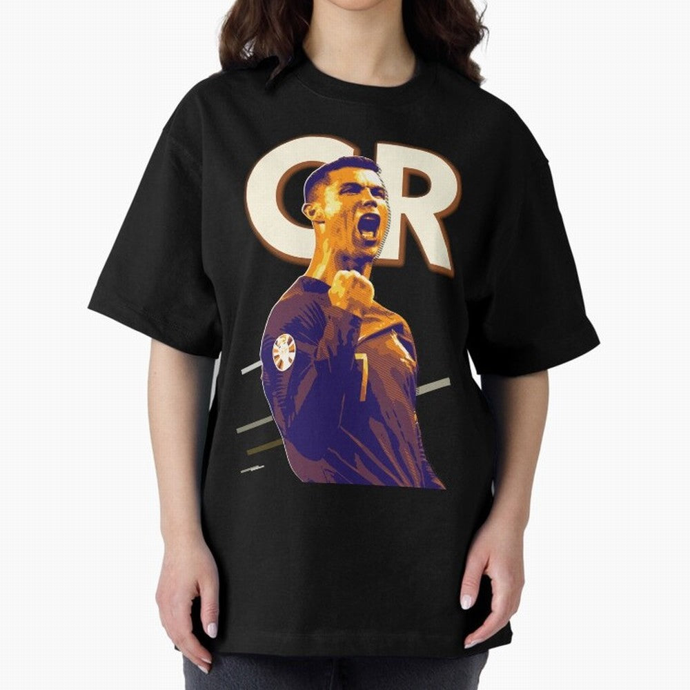 Cristiano Ronaldo Oversized T-Shirt Join the Countdown to FIFA World Cup 2026 USA Canada Mexico for Fans of Cristiano Ronaldo and Portugal, Spain and Germany, Bringing Sports Nostalgia, International Competition, Famous Players and Unforgettable