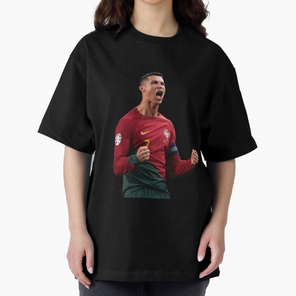 Cristiano Ronaldo T-Shirt Oversized T-Shirt Show Match Day Excitement for FIFA World Cup 2026 Featuring Messi, CR7 and Mbappe, Netherlands Energy, Tournament Hype, Historic Matchups, Family Viewing Parties and Global Sports Pride; Ideal for Fans