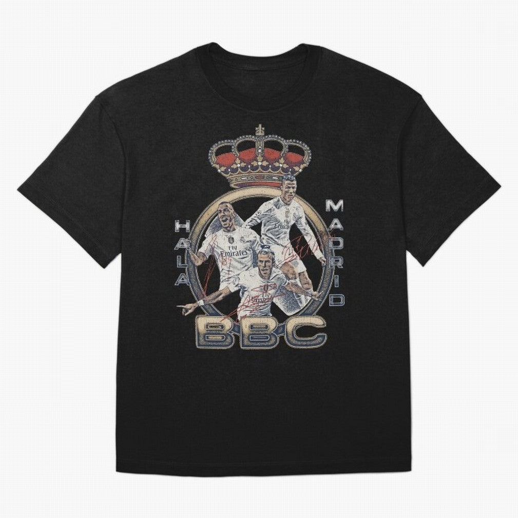 BBC of Real Madrid Oversized T-Shirt Celebrate the Stars of Global Football Passion for FIFA World Cup 2026 USA Canada Mexico, with Neymar, Argentina, Goal Celebration Energy, Supporter Heritage, Football Icons and Worldwide Tournament Joy; Made