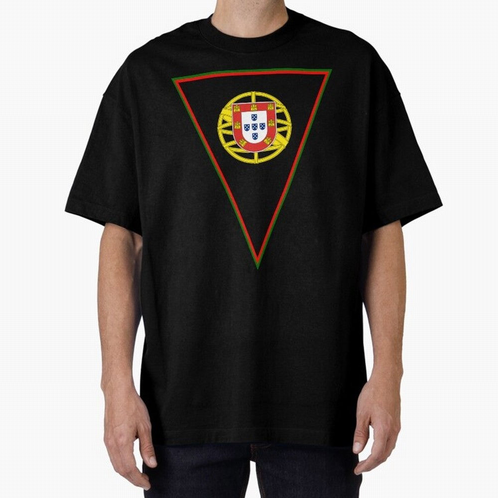 Portugal Flag & Coat of arms Oversized T-Shirt Live for the Drama of FIFA World Cup 2026 Spirit, Filled with France and Portugal, Messi, Neymar and Mbappe, Soccer Culture, Superstar Moments, National Team Dreams and Competitive Fire; Ideal for Fans