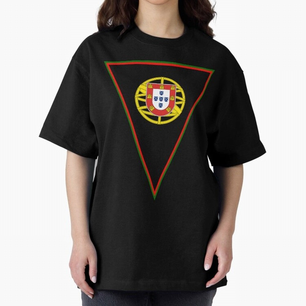 Portugal Flag & Coat of arms Oversized T-Shirt Live for the Drama of FIFA World Cup 2026 Spirit, Filled with France and Portugal, Messi, Neymar and Mbappe, Soccer Culture, Superstar Moments, National Team Dreams and Competitive Fire; Ideal for Fans