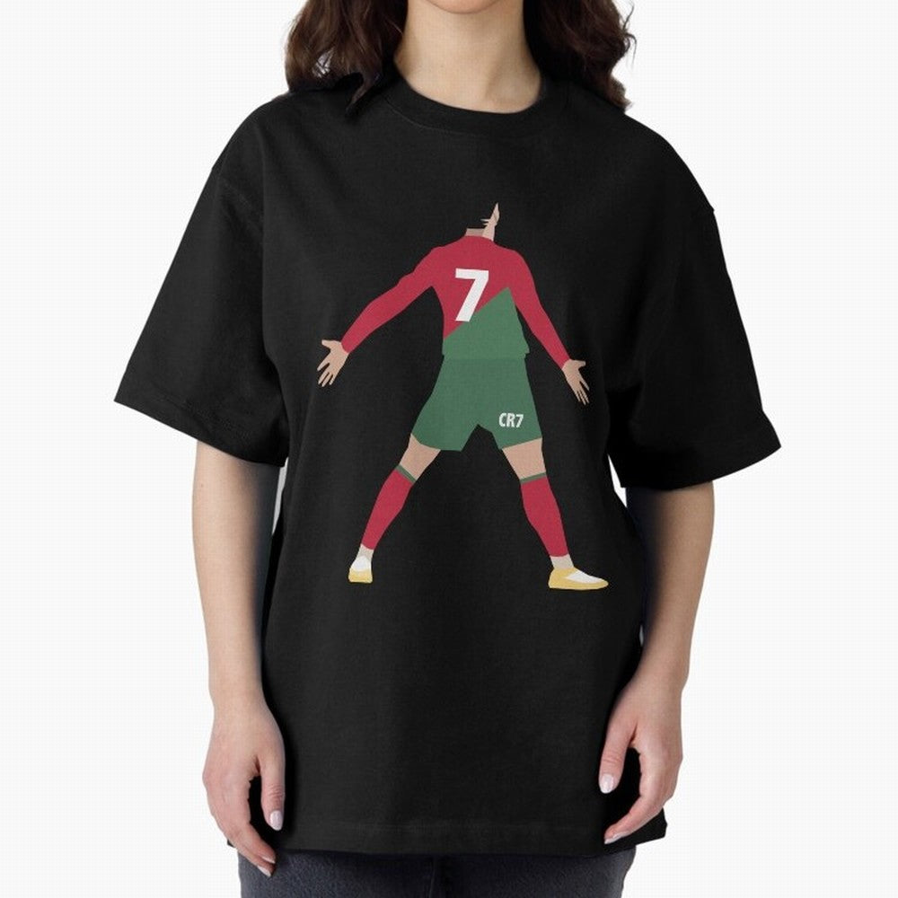 Cristiano Ronaldo illustration Oversized T-Shirt Celebrate National Team Dreams in FIFA World Cup 2026 Made for Messi and Cristiano Ronaldo, Brazil, Portugal and Argentina Energy, Fan Favorite Moments, National Team Passion, Big Match Drama and