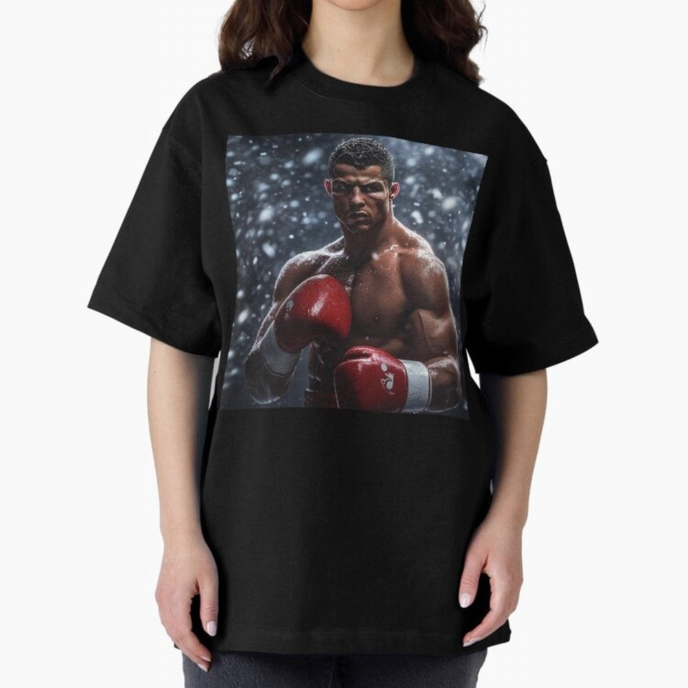 Cristiano Ronaldo: The Unexpected Boxer Oversized T-Shirt Back Your Heroes with FIFA World Cup 2026 USA Canada Mexico for Fans of Mbappe and England, Bringing Game Day Rituals, Football Legends, Country Pride and the Road to the Final; Perfect for
