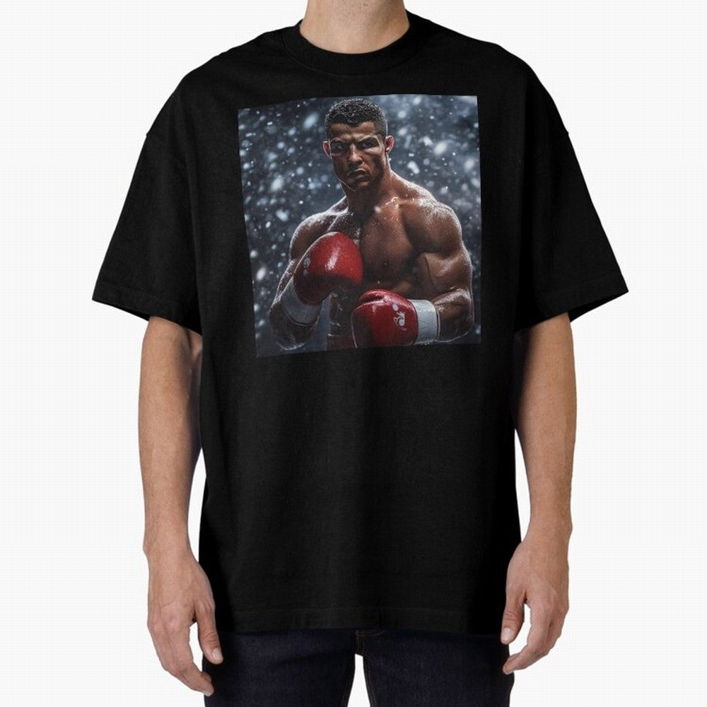 Cristiano Ronaldo: The Unexpected Boxer Oversized T-Shirt Back Your Heroes with FIFA World Cup 2026 USA Canada Mexico for Fans of Mbappe and England, Bringing Game Day Rituals, Football Legends, Country Pride and the Road to the Final; Perfect for