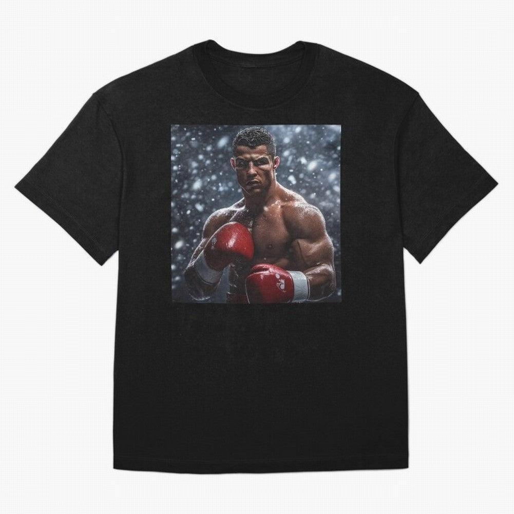 Cristiano Ronaldo: The Unexpected Boxer Oversized T-Shirt Back Your Heroes with FIFA World Cup 2026 USA Canada Mexico for Fans of Mbappe and England, Bringing Game Day Rituals, Football Legends, Country Pride and the Road to the Final; Perfect for