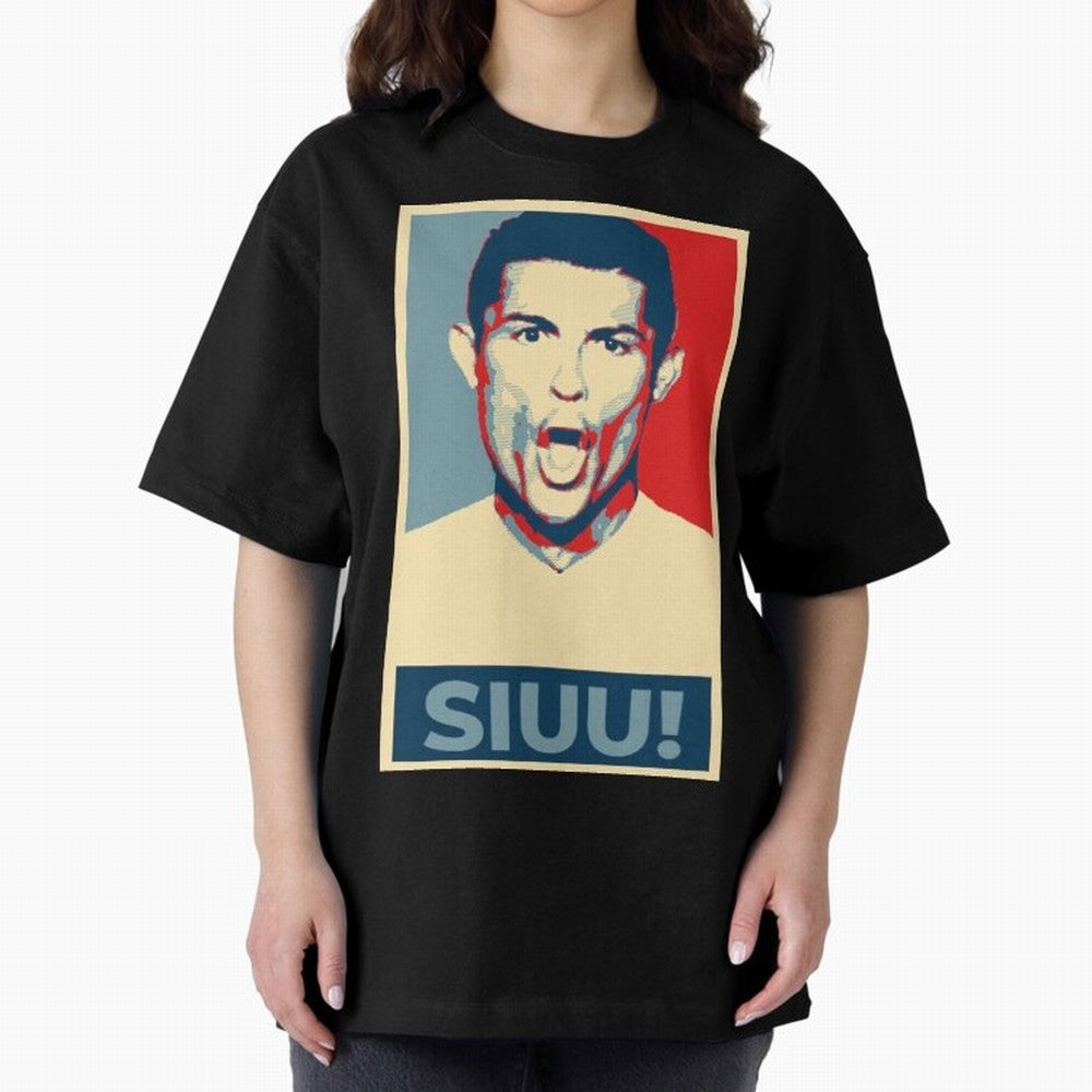 Ronaldo Siuu! - Hope Oversized T-Shirt Bring Global Football Passion for FIFA World Cup 2026 Group Stage, Capturing Messi and Cristiano Ronaldo, Portugal, Spain and Germany, Supporter Pride, Iconic Celebrations, Legendary Names and Global Match Day