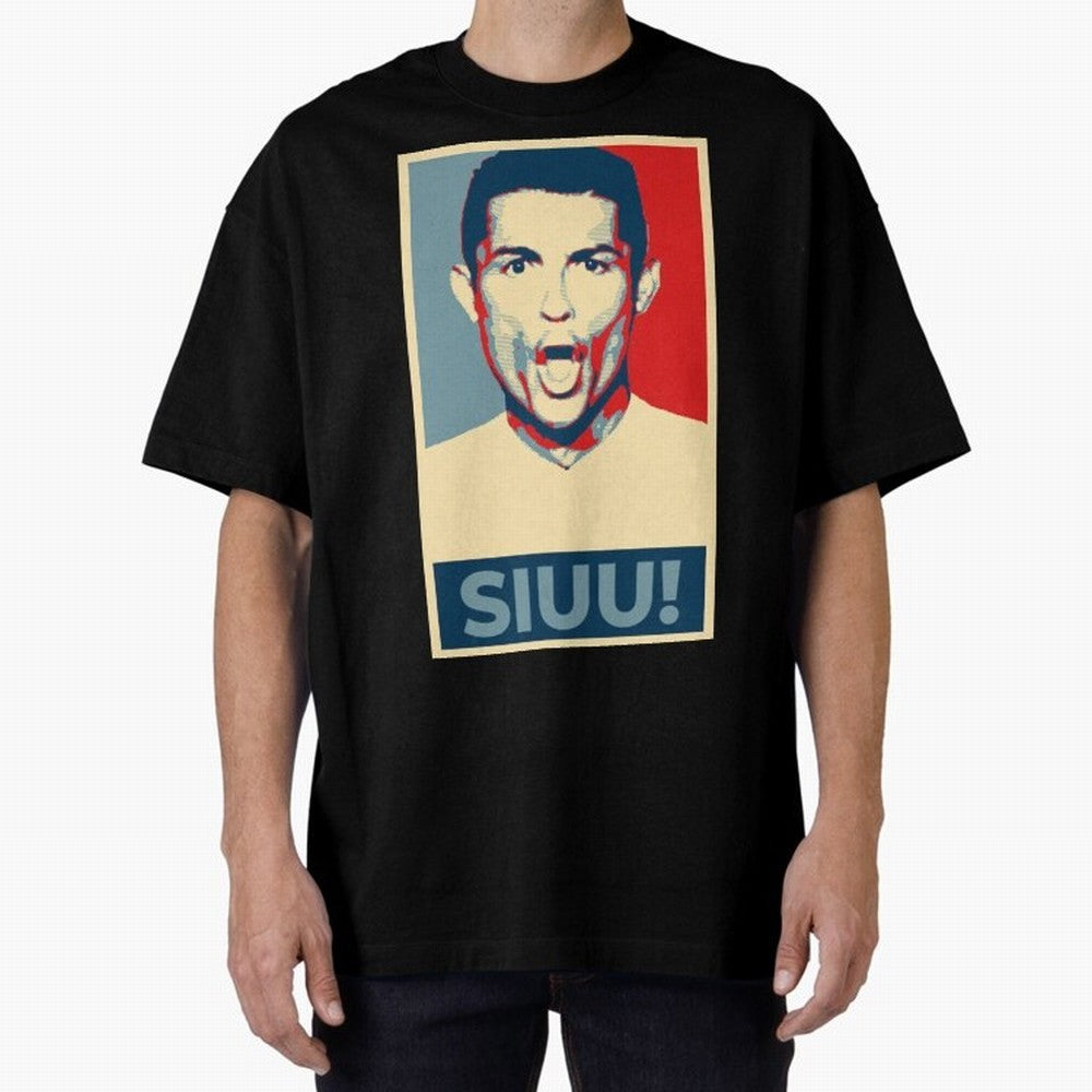 Ronaldo Siuu! - Hope Oversized T-Shirt Bring Global Football Passion for FIFA World Cup 2026 Group Stage, Capturing Messi and Cristiano Ronaldo, Portugal, Spain and Germany, Supporter Pride, Iconic Celebrations, Legendary Names and Global Match Day