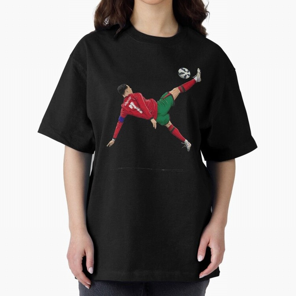 Ronaldo 910 Goal Bicycle Kick Oversized T-Shirt Bring World Football Passion into the FIFA World Cup 2026 Group Stage Journey through Neymar, Haaland and Cristiano Ronaldo Highlights, Portugal Pride, Game Day Rituals, Football Legends, Country