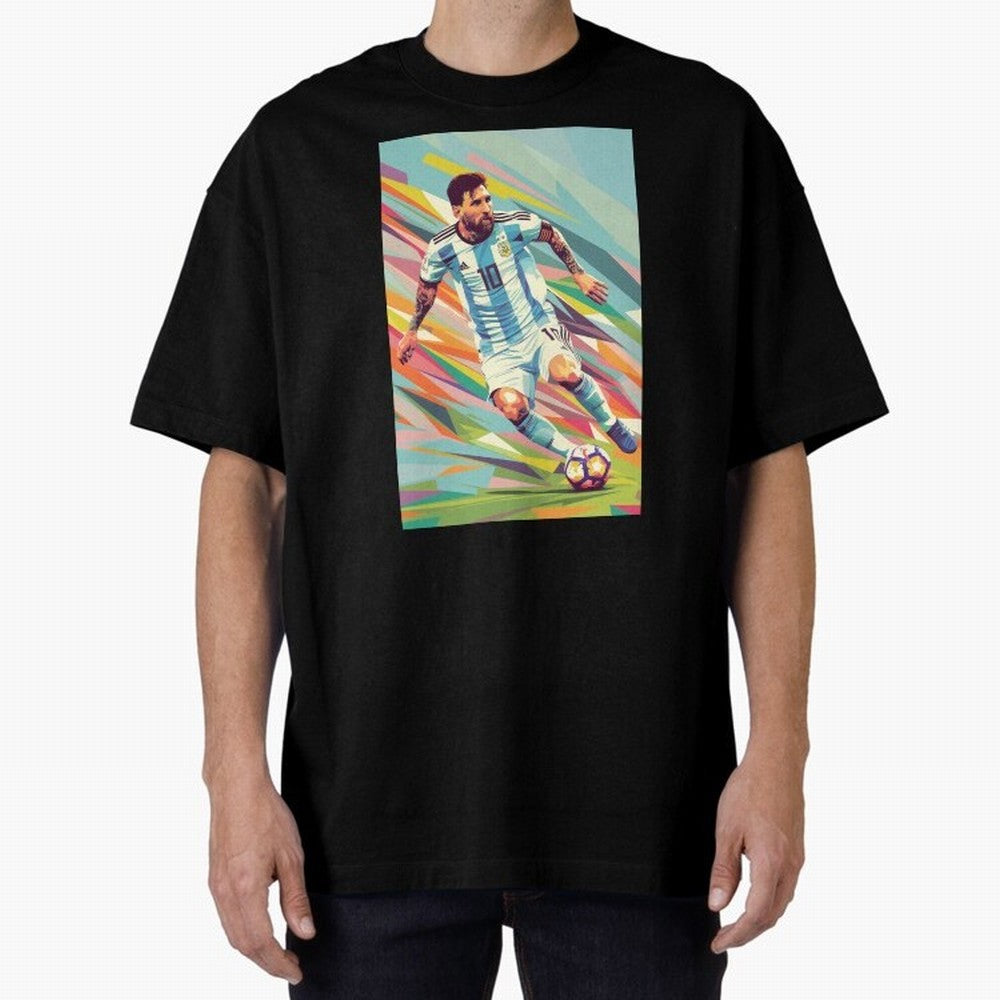 Messi in action Graphic poster design Oversized T-Shirt Feel the Roar of the FIFA World Cup 2026 Journey through Neymar, Haaland and Cristiano Ronaldo Highlights, Argentina, France and Brazil Pride, Soccer Culture, Superstar Moments, National Team