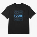 Focus Focus Focus (Blue) Oversized T-Shirt Discover Match Day Hype around FIFA World Cup 2026 USA Canada Mexico, Messi, CR7 and Mbappe, Argentina and Brazil, Game Day Rituals, Football Legends, Country Pride and the Road to the Final; Ideal for