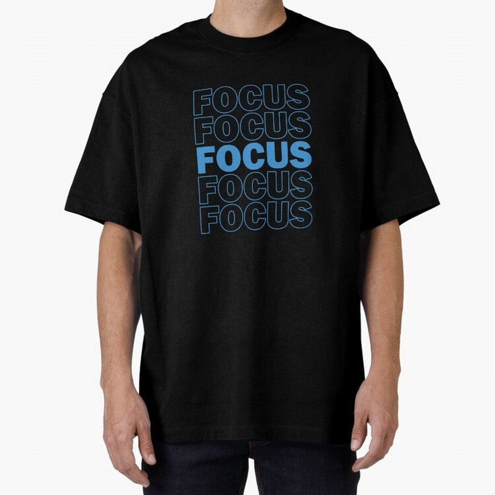 Focus Focus Focus (Blue) Oversized T-Shirt Discover Match Day Hype around FIFA World Cup 2026 USA Canada Mexico, Messi, CR7 and Mbappe, Argentina and Brazil, Game Day Rituals, Football Legends, Country Pride and the Road to the Final; Ideal for