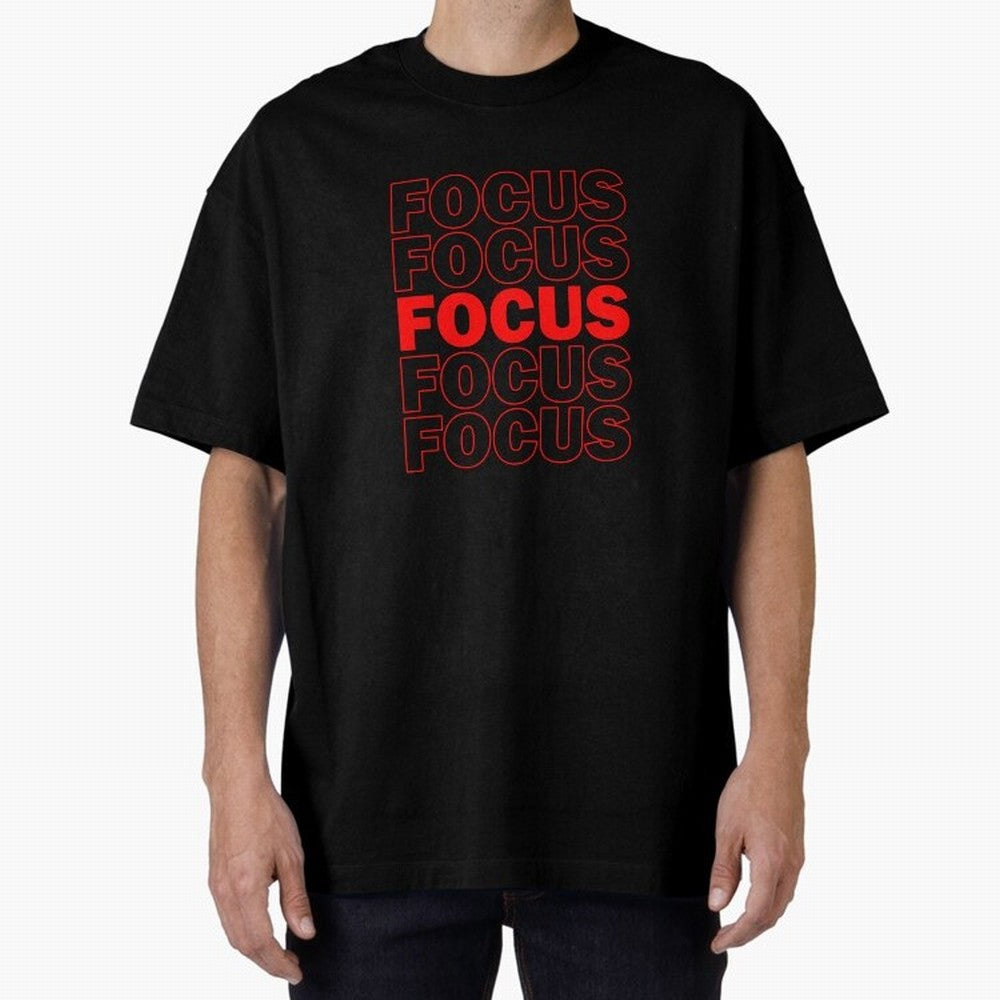 Focus Focus Focus (Red) Oversized T-Shirt Celebrate Every Goal in FIFA World Cup 2026 Group Stage Made for Messi, CR7 and Mbappe, Portugal, Spain and Germany Energy, Tournament Hype, Historic Matchups, Family Viewing Parties and Global Sports