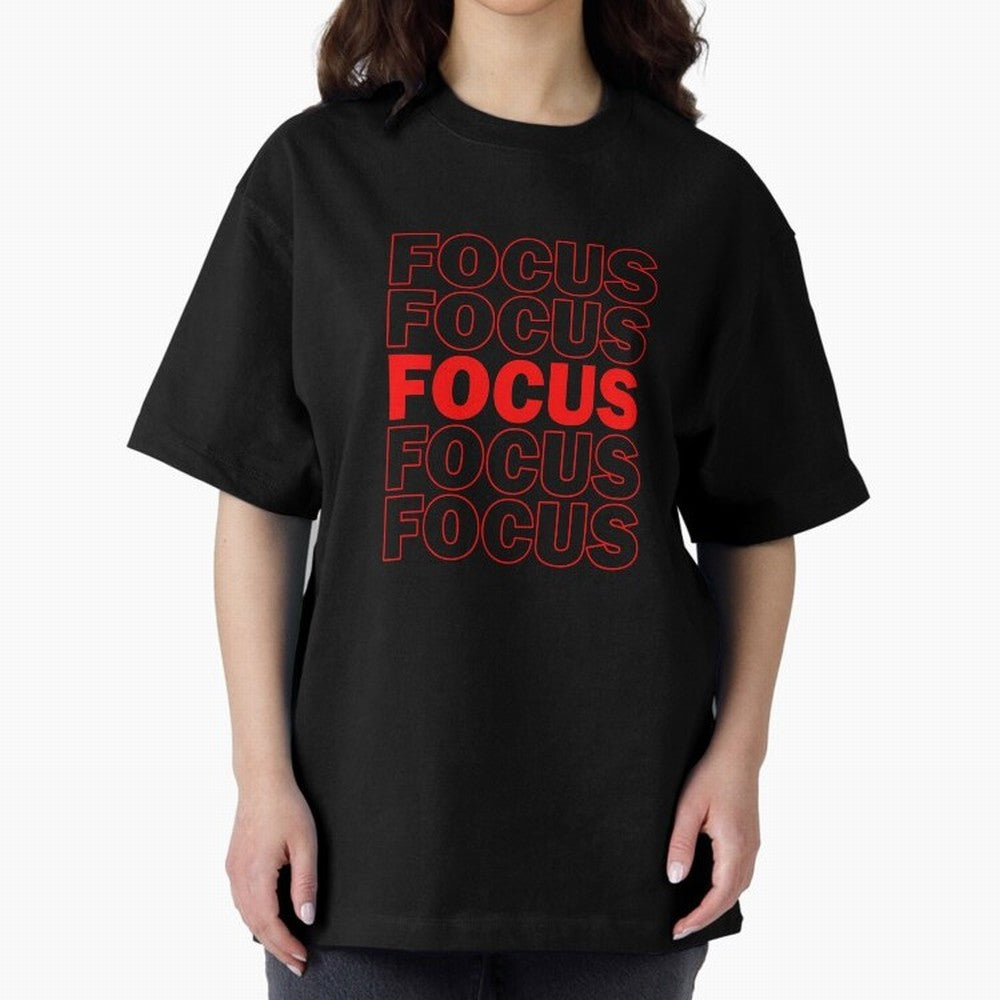 Focus Focus Focus (Red) Oversized T-Shirt Celebrate Every Goal in FIFA World Cup 2026 Group Stage Made for Messi, CR7 and Mbappe, Portugal, Spain and Germany Energy, Tournament Hype, Historic Matchups, Family Viewing Parties and Global Sports