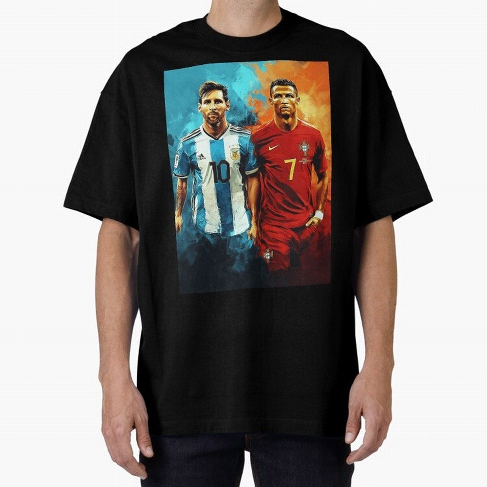 Lionel Messi and Cristiano Ronaldo Oversized T-Shirt Turn Every Weekend Toward Match Day Hype around FIFA World Cup 2026, CR7 and Messi, Spain, Supporter Pride, Iconic Celebrations, Legendary Names and Global Match Day Energy; Created for Match Day