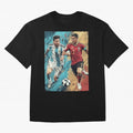 Lionel Messi and Cristiano Ronaldo Oversized T-Shirt Live for the Drama of FIFA World Cup 2026 Filled with CR7 and Messi, France Energy, Sports Nostalgia, International Competition, Famous Players and Unforgettable Victories; Ideal for Fans Who