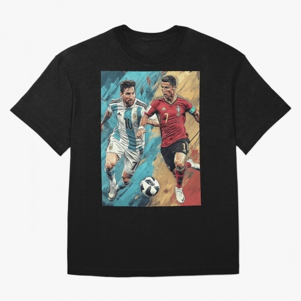 Lionel Messi and Cristiano Ronaldo Oversized T-Shirt Live for the Drama of FIFA World Cup 2026 Filled with CR7 and Messi, France Energy, Sports Nostalgia, International Competition, Famous Players and Unforgettable Victories; Ideal for Fans Who