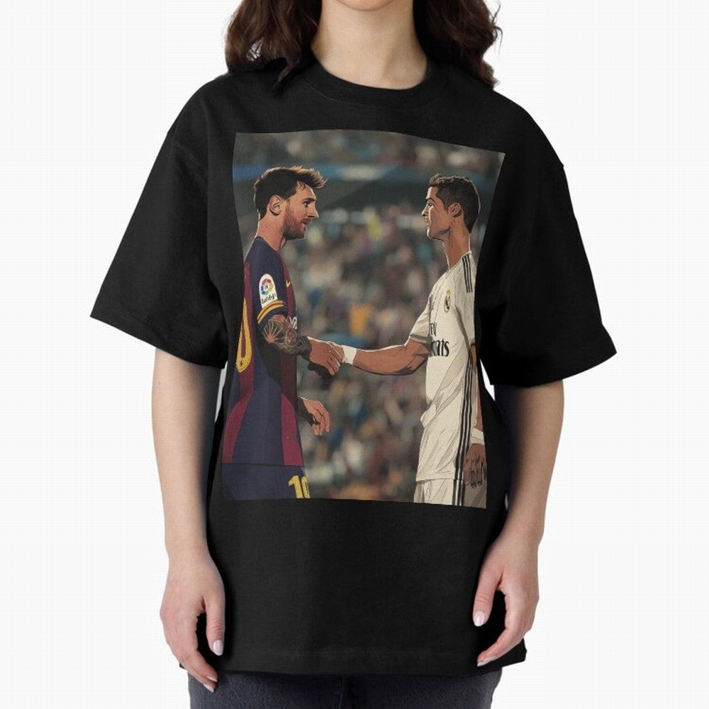 Lionel Messi and Cristiano Ronaldo Oversized T-Shirt Remember the FIFA World Cup 2026 Group Stage Journey through Messi, CR7 and Mbappe Highlights, Argentina and Brazil Pride, Goal Celebration Energy, Supporter Heritage, Football Icons and