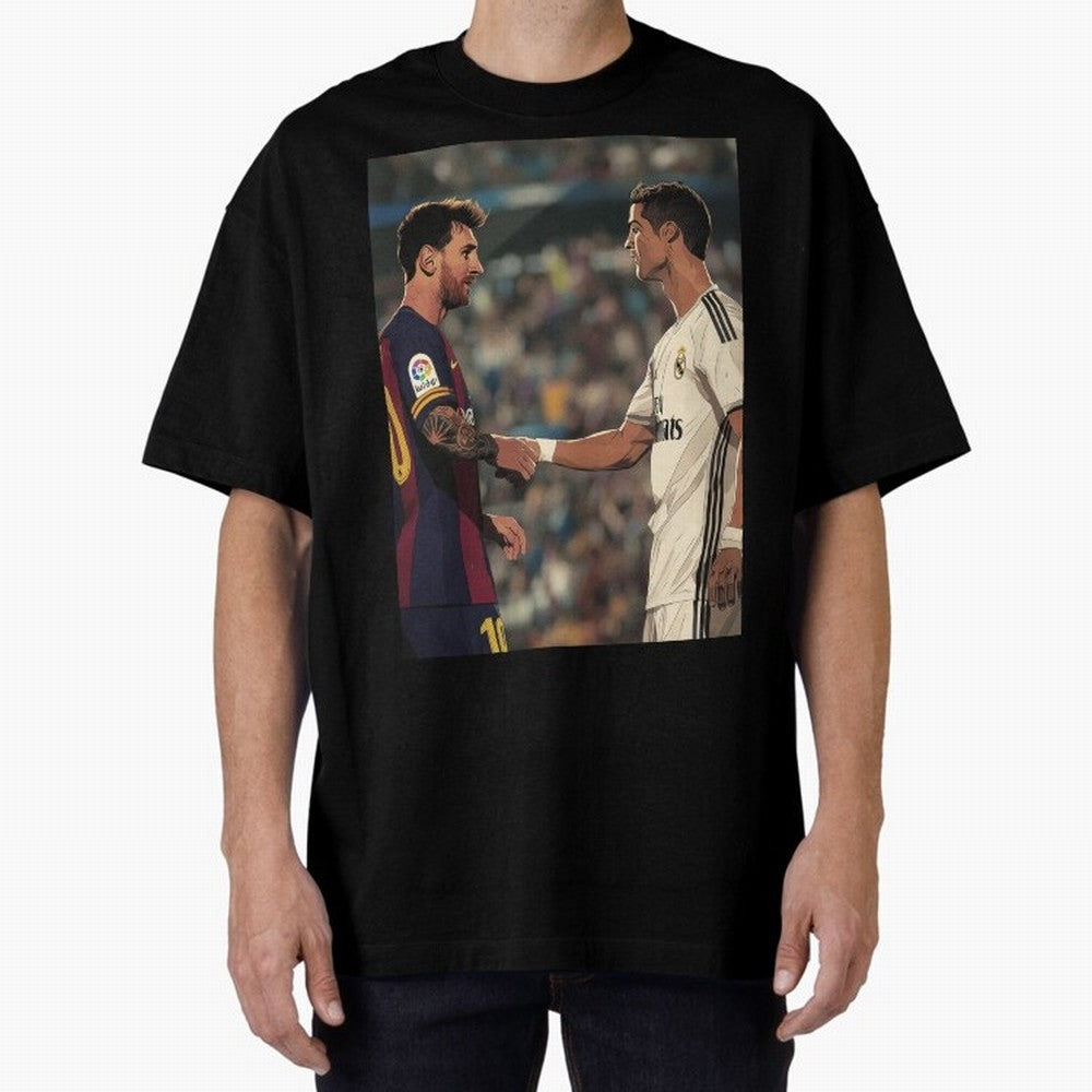 Lionel Messi and Cristiano Ronaldo Oversized T-Shirt Remember the FIFA World Cup 2026 Group Stage Journey through Messi, CR7 and Mbappe Highlights, Argentina and Brazil Pride, Goal Celebration Energy, Supporter Heritage, Football Icons and