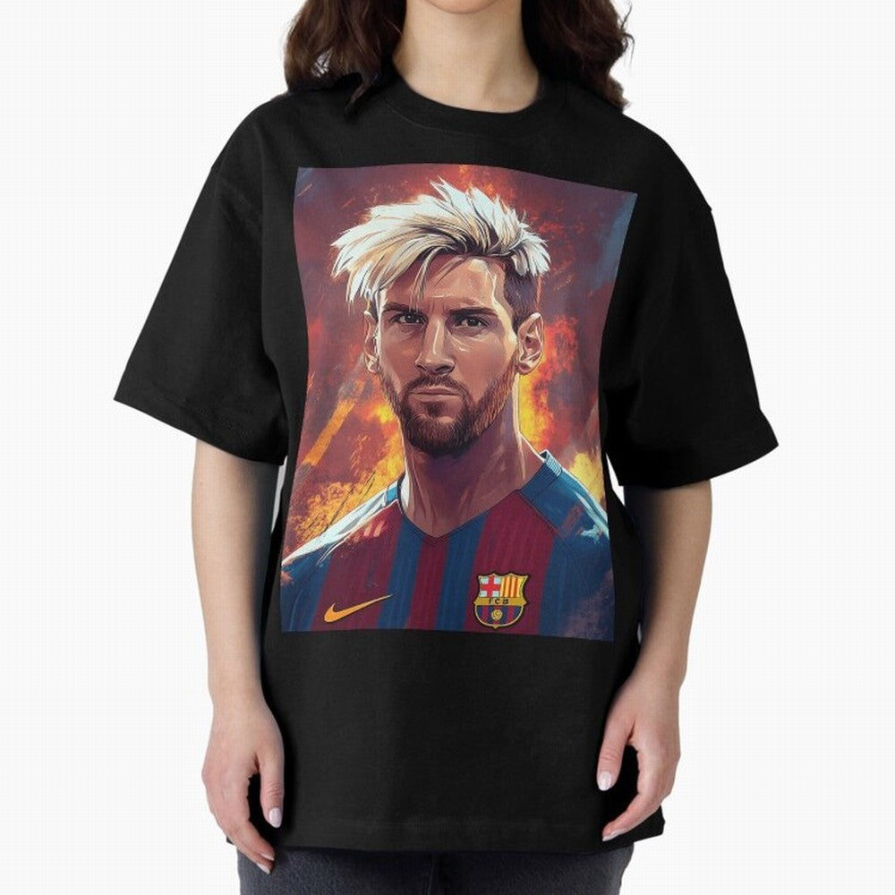 Lionel Messi Oversized T-Shirt Capture Stadium Memories from FIFA World Cup 2026 USA Canada Mexico for Fans of Messi and England and Germany, Bringing Game Day Rituals, Football Legends, Country Pride and the Road to the Final; Made for Collectors