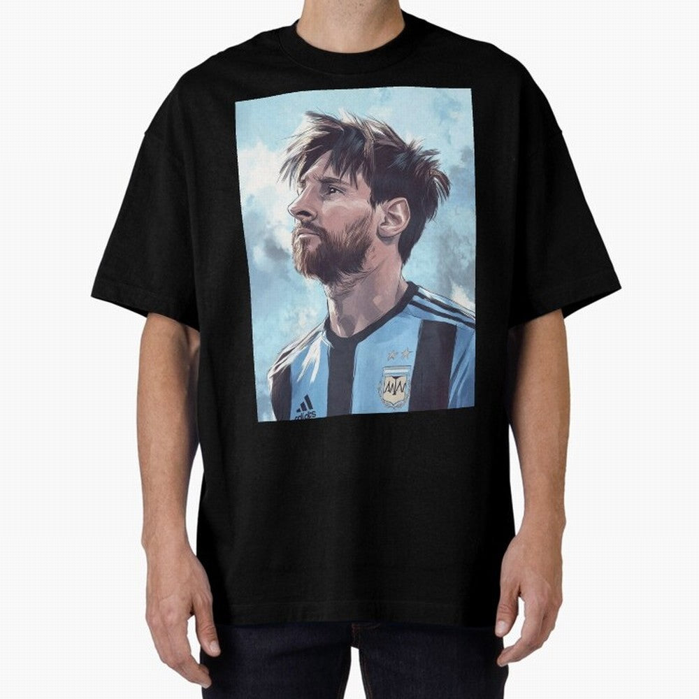 Lionel Messi Oversized T-Shirt Cheer through Every Moment of the FIFA World Cup 2026 USA Canada Mexico Journey through Neymar Highlights, Portugal, Spain and Germany Pride, Retro Football Energy, Iconic Rivalries, Trophy Chase Drama and Stadium