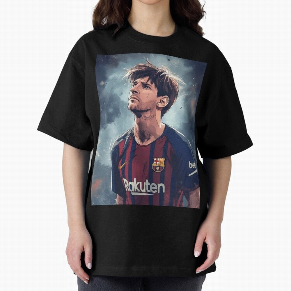 Lionel Messi Oversized T-Shirt Represent FIFA World Cup 2026 Group Stage Spirit, Centered on France and Portugal, Haaland, Football History, Final Match Energy, Crowd Noise and Once in a Lifetime Moments; Created for Match Day Parties, Soccer